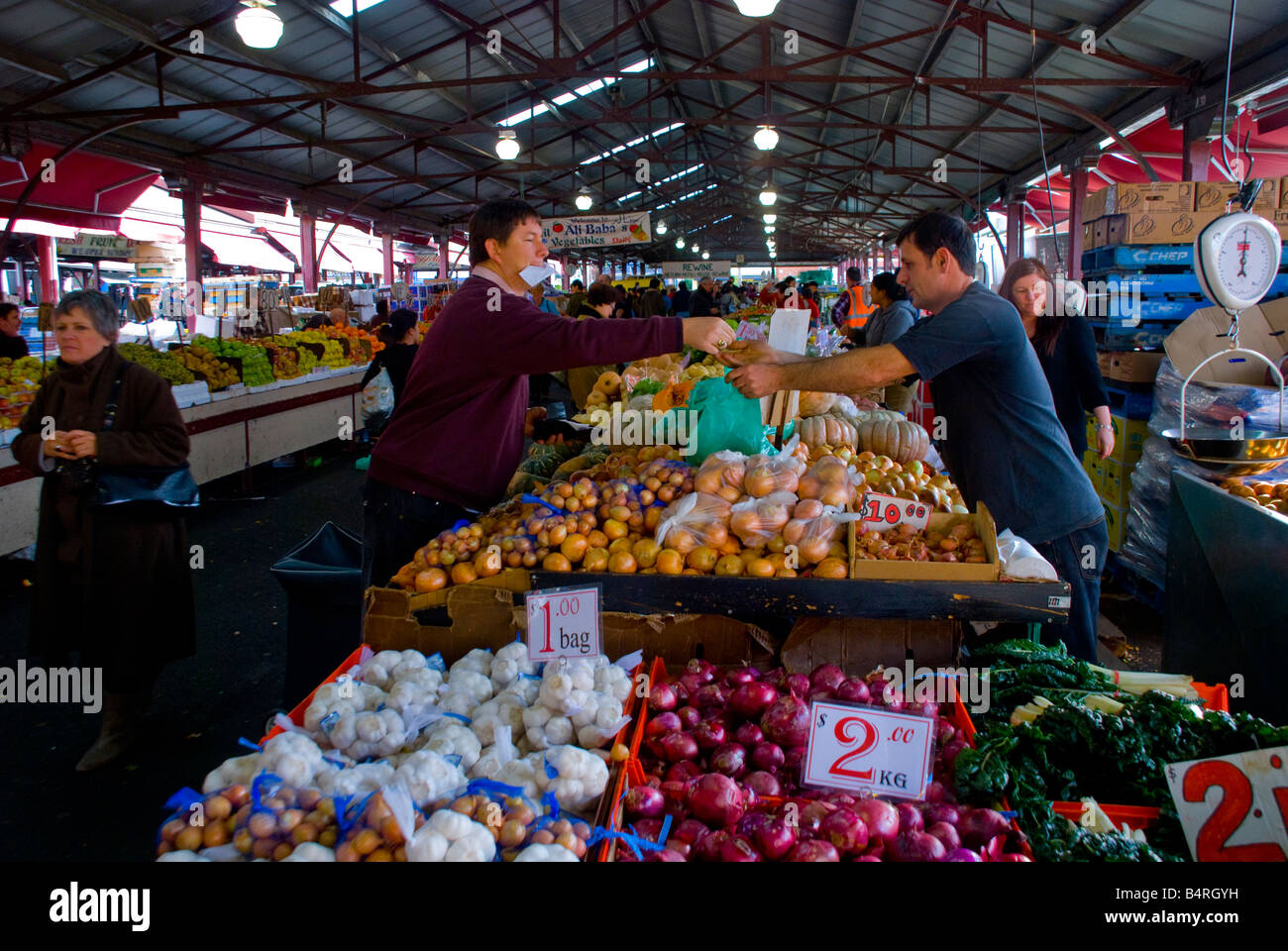 Melbourne s Victoria Markets fruit and vegetable section Stock Photo
