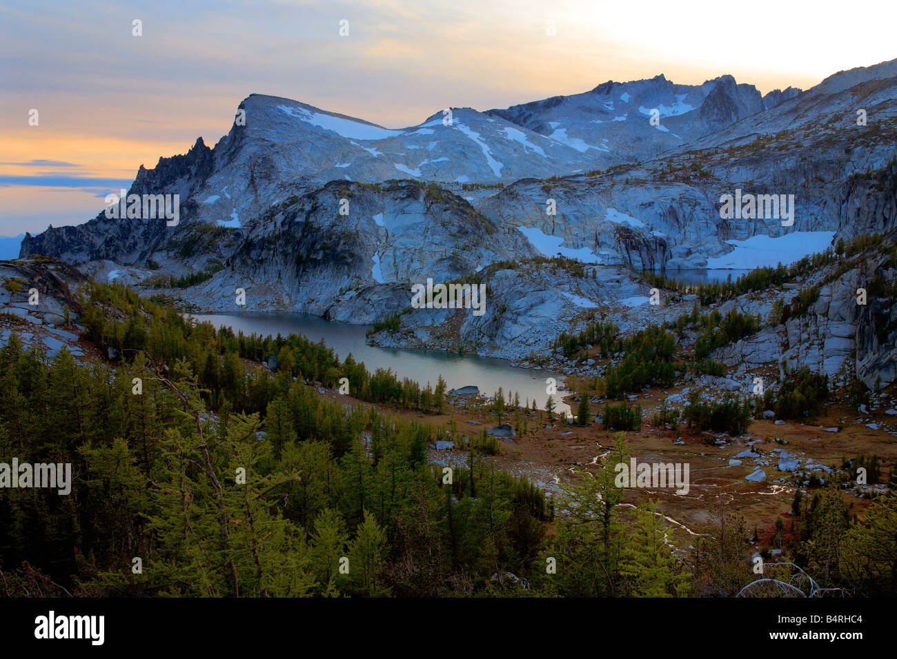 View of Upper Enchantment Lakes area of Alpine Lakes Wilderness, Washington Stock Photo