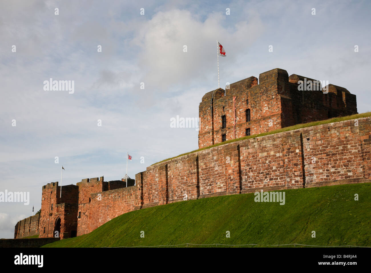 Carlisle Castle on top of moat. Carlisle, Cumbria, England, United Kingdom. Stock Photo