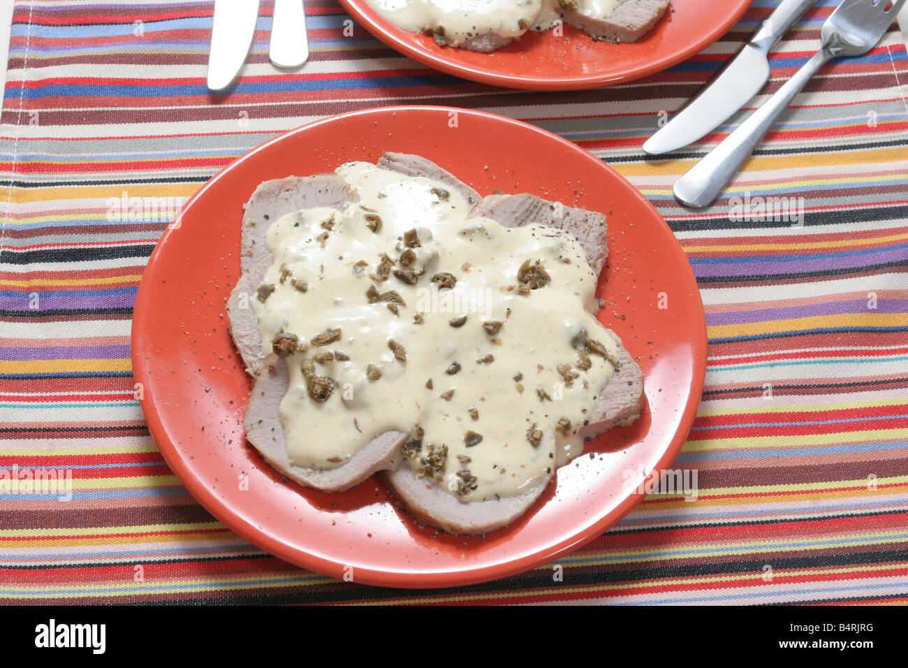 Veal with tuna sauce, Italy Stock Photo Alamy