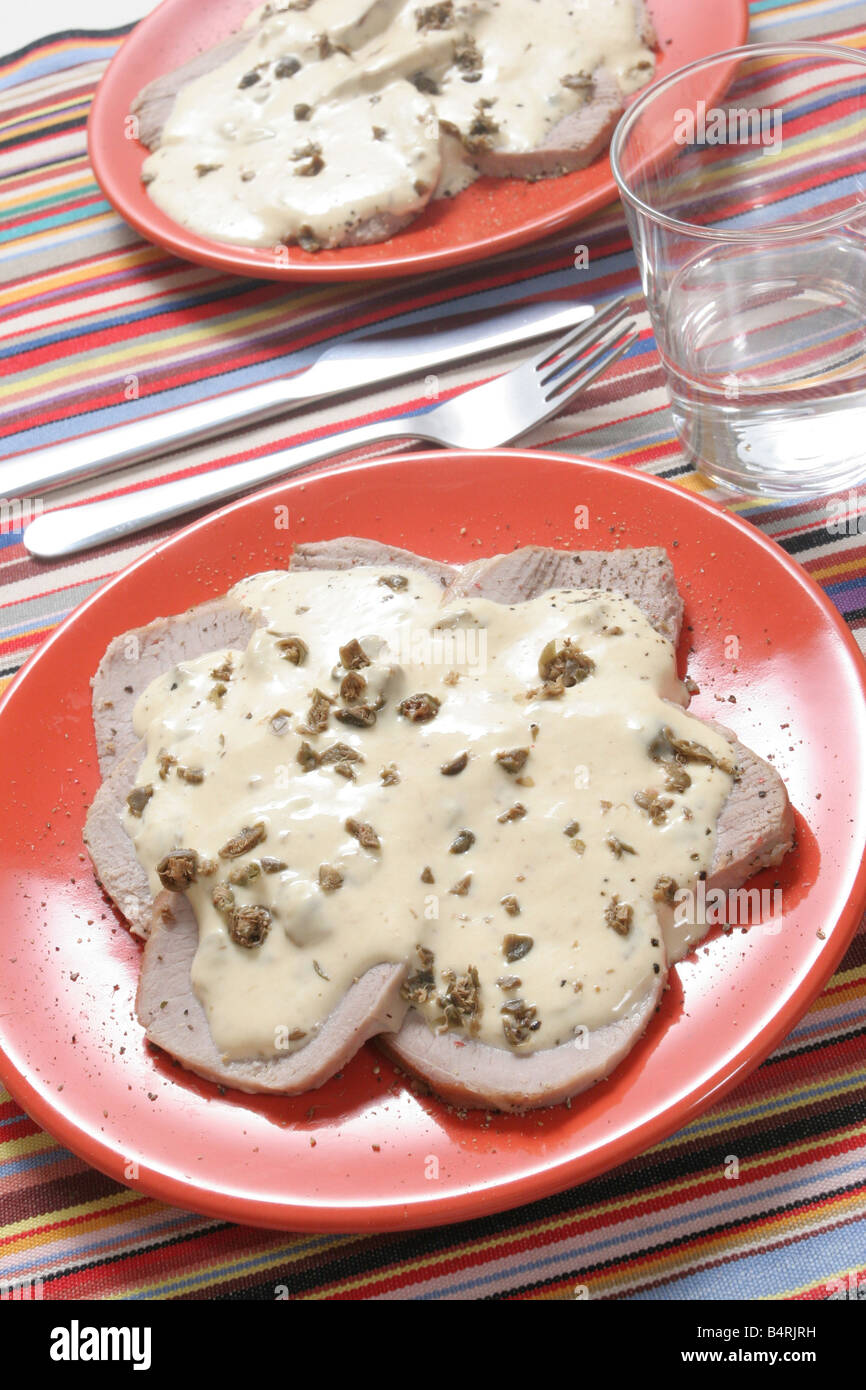 Veal with tuna sauce, Italy Stock Photo Alamy