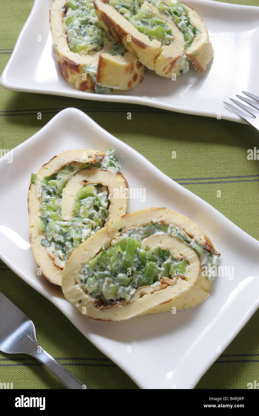 Omelette made with Ricotta cheese and spinach, Italy Stock Photo Alamy