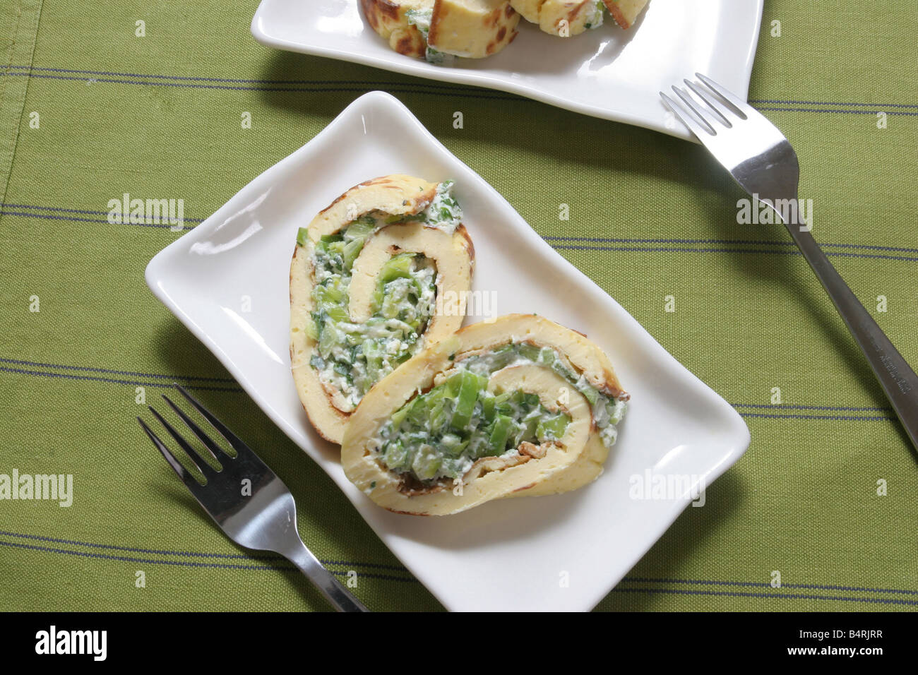 Omelette made with Ricotta cheese and spinach, Italy Stock Photo Alamy