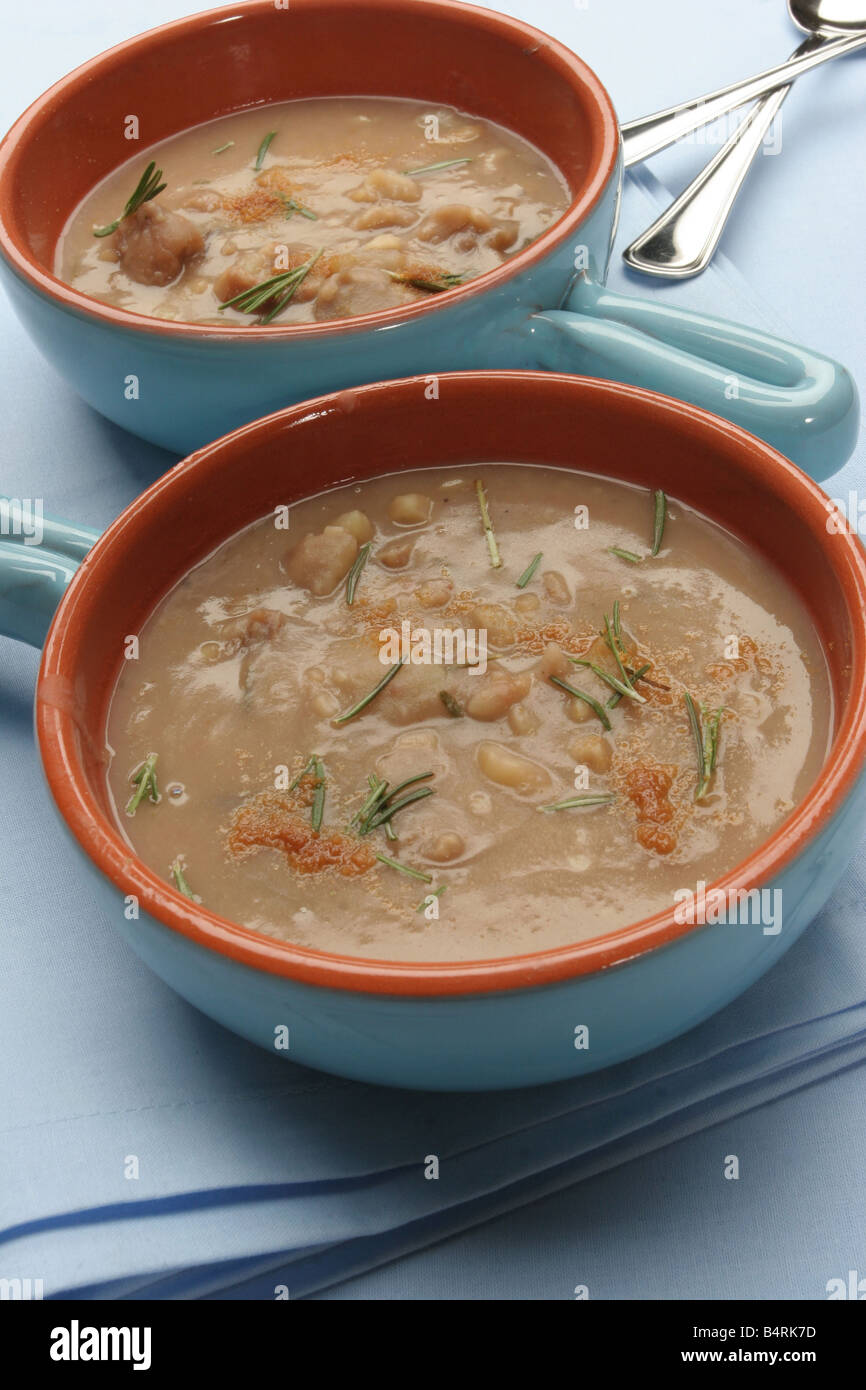 Chestnut soup with botargo  Italy Stock Photo