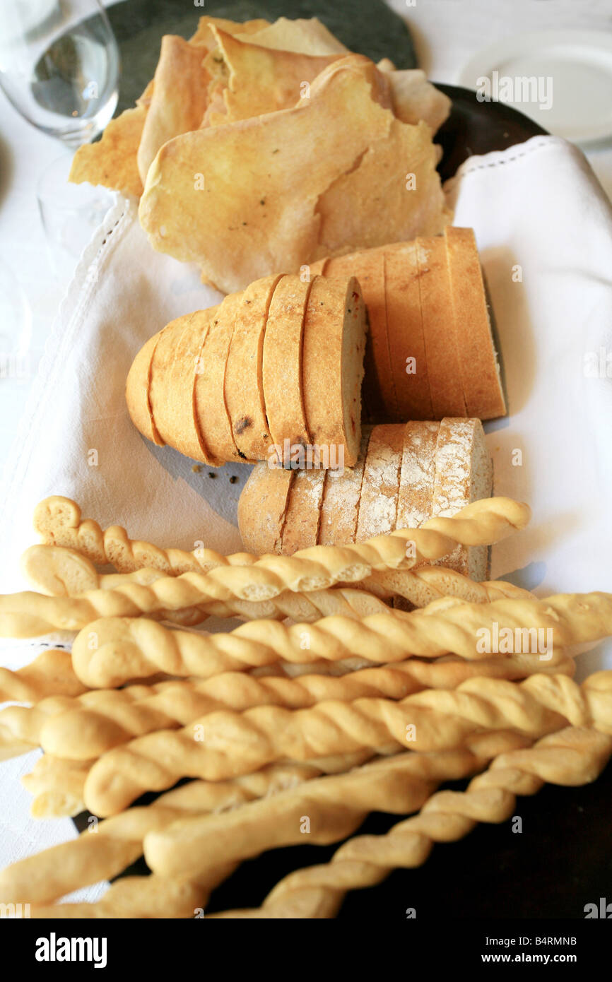 Homemade bread  Il Pagliaccio restaurant  Via dei Banchi Vecchi 129a  Rome  Lazio  Italy Stock Photo