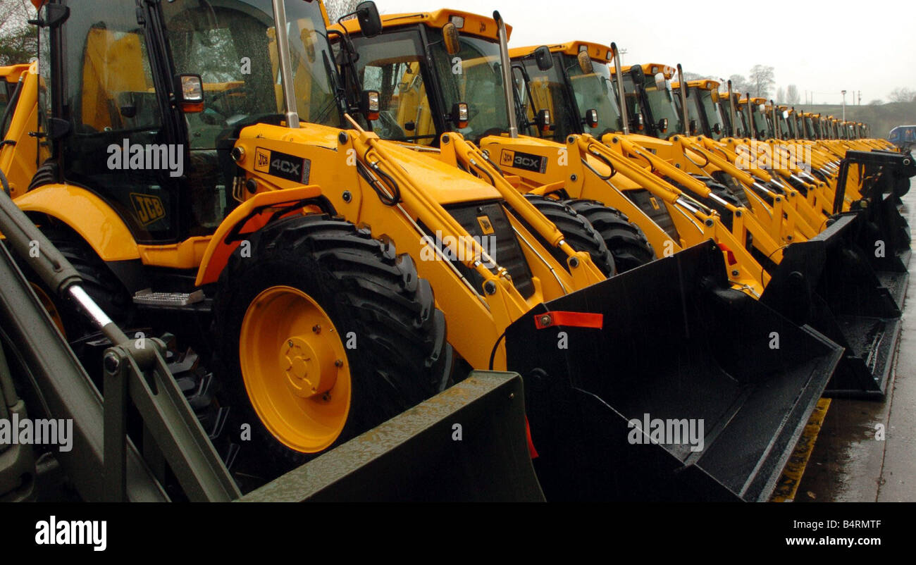 JCB Diggers at the companies headquarters in Rocester Stock Photo Alamy