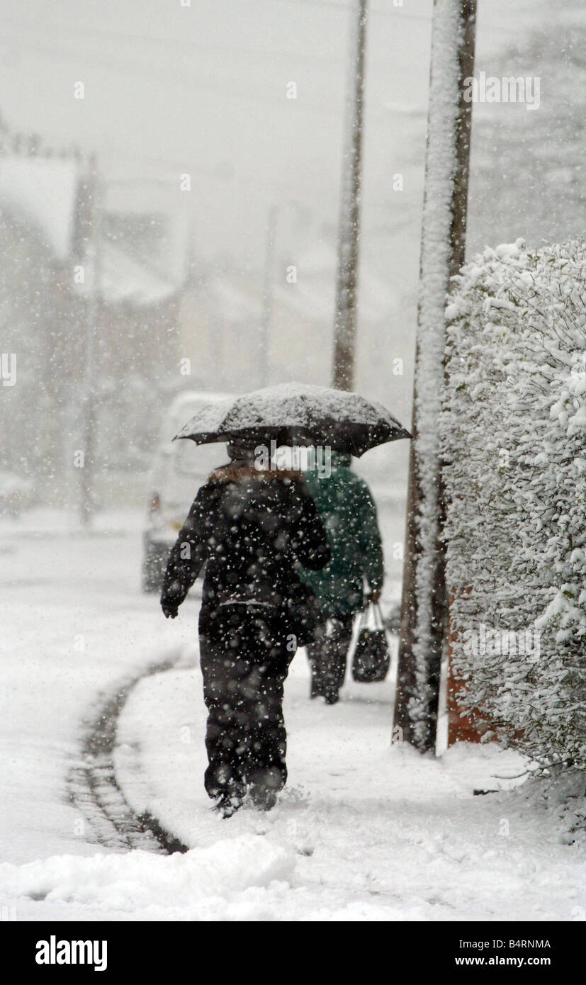 Heavy snow fall at Harborne Road Bearwood just off the Hagley Road