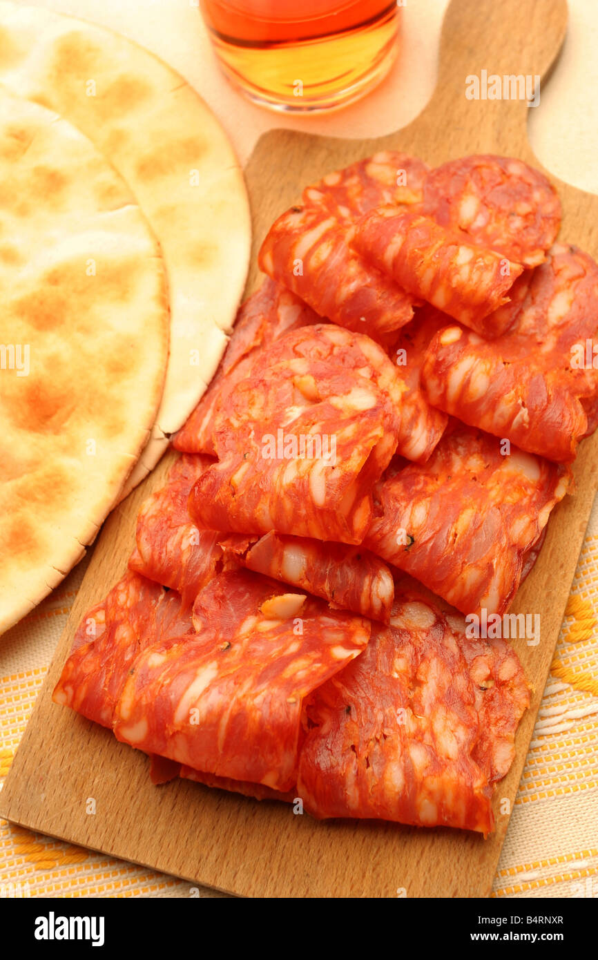 Soppressata salami Sardinia Italy Stock Photo Alamy
