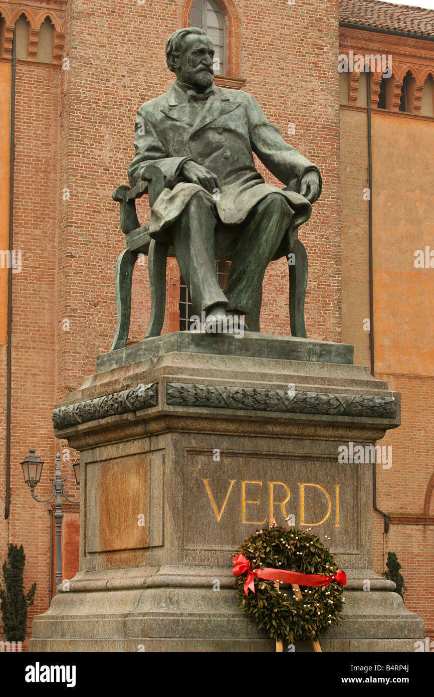 Giuseppe Verdi monument  Busseto  Emilia Romagna  Italy Stock Photo