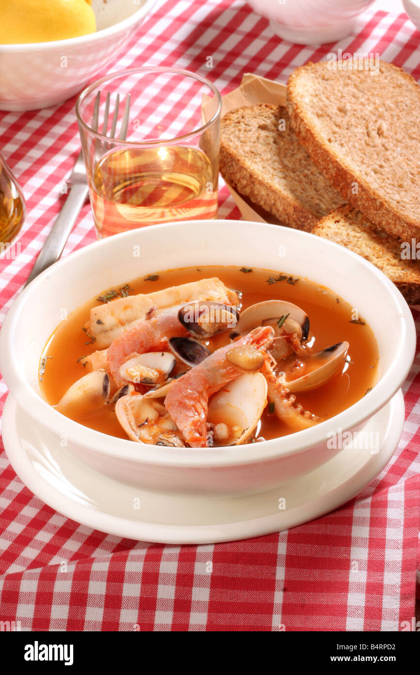 Brodetto di pesce all'Anconetana  Marche  Italy Stock Photo