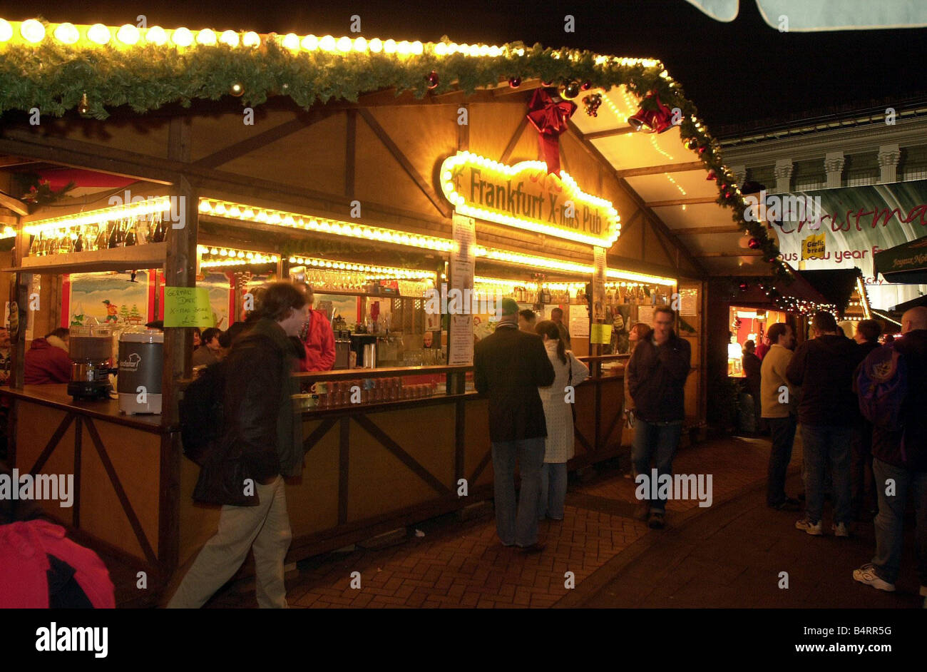 Drinks being served at the German Christmas market near the Council