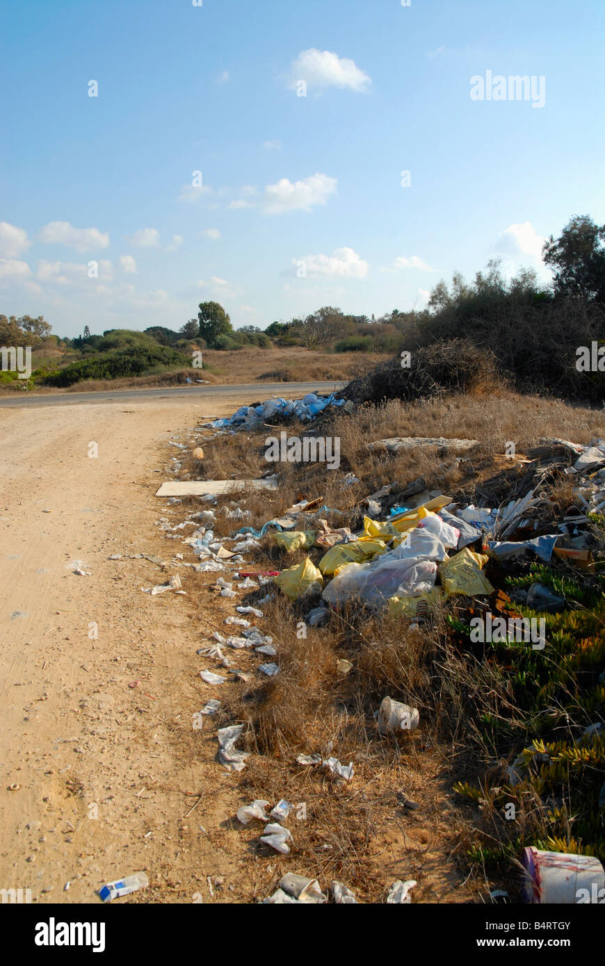 Building material and other trash discarded in the countryside Stock ...