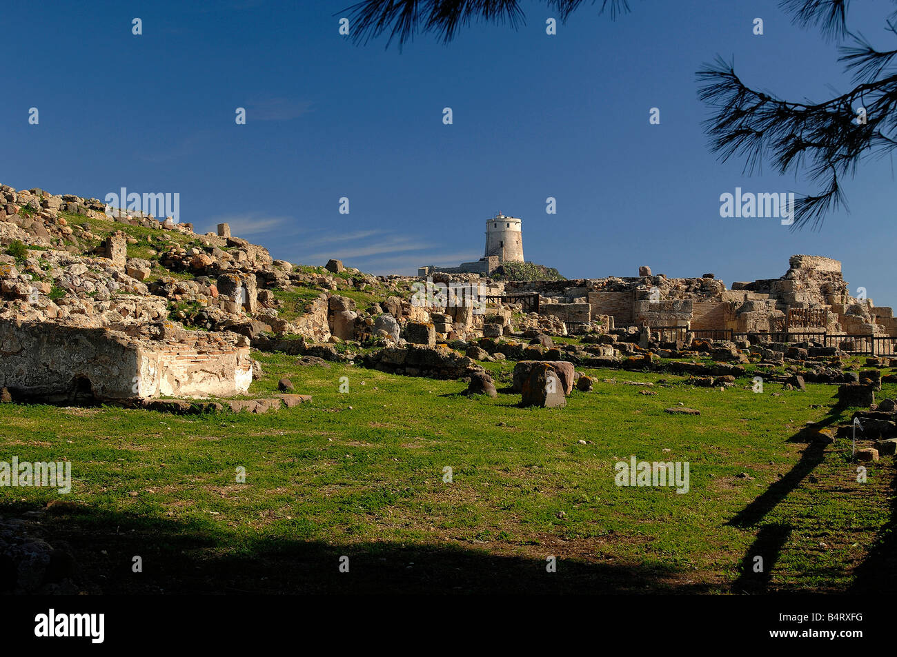 Nora Roman ruins  Pula  Sardinia  Italy Stock Photo