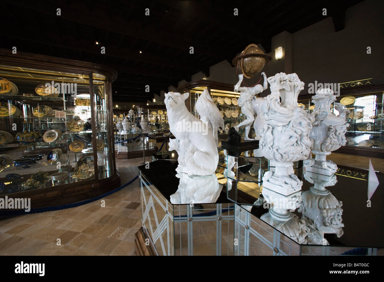 Second floor dedicated to decorative arts  Sala Ceramiche  Palazzo Madama  Turin  Piedmont  Italy Stock Photo