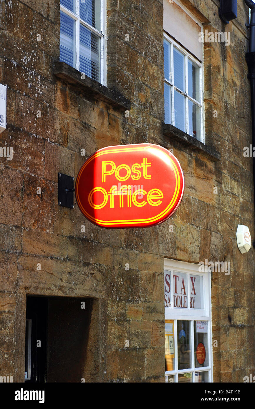 Village Post Office Sign in Montacute Somerset England Stock Photo