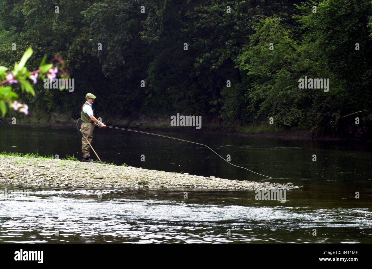 Fishing Edward Evans fishing the Junction Pool on the River Towy near