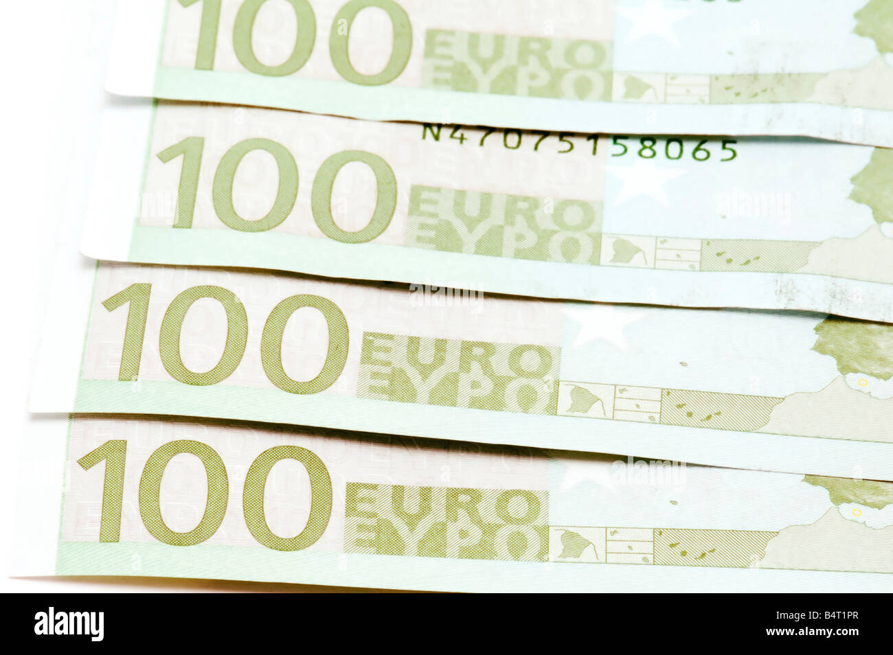 object on white European bank paper Stock Photo