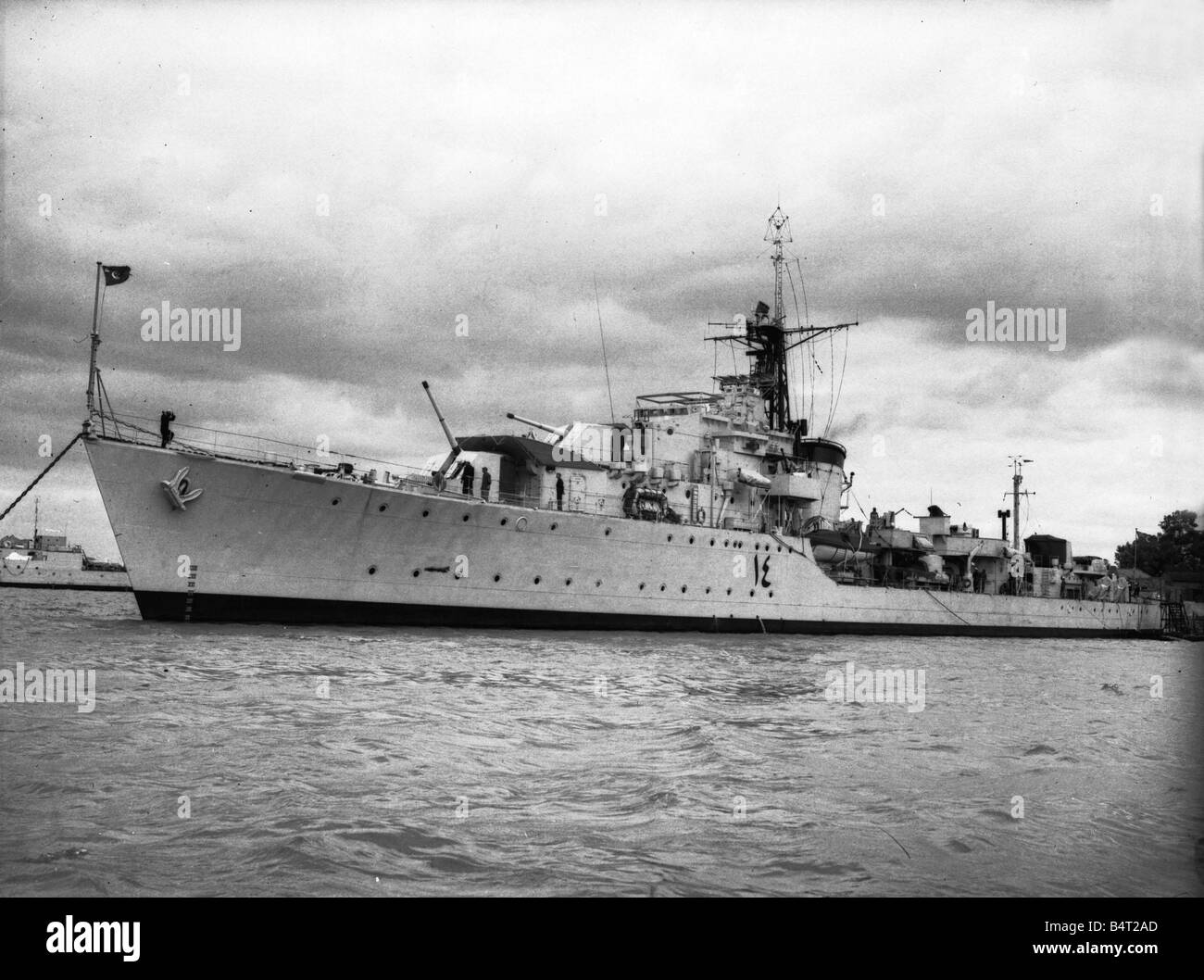 Suez Crisis 1956 Egyptian warship under arrest at Portsmouth Stock Photo