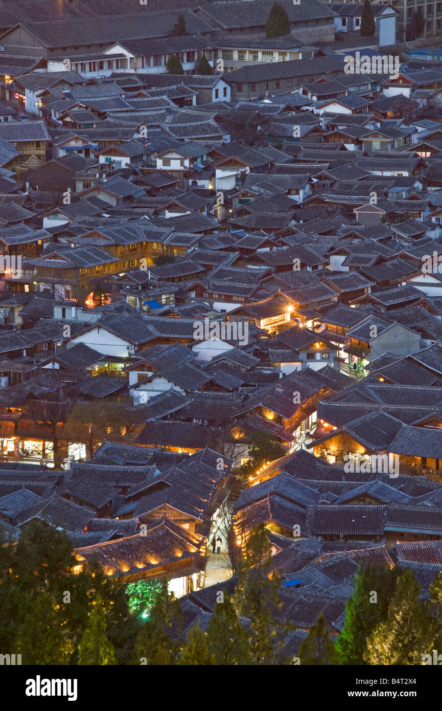 China, Yunnan Province, Lijiang, Old Town rooftops Stock Photo - Alamy