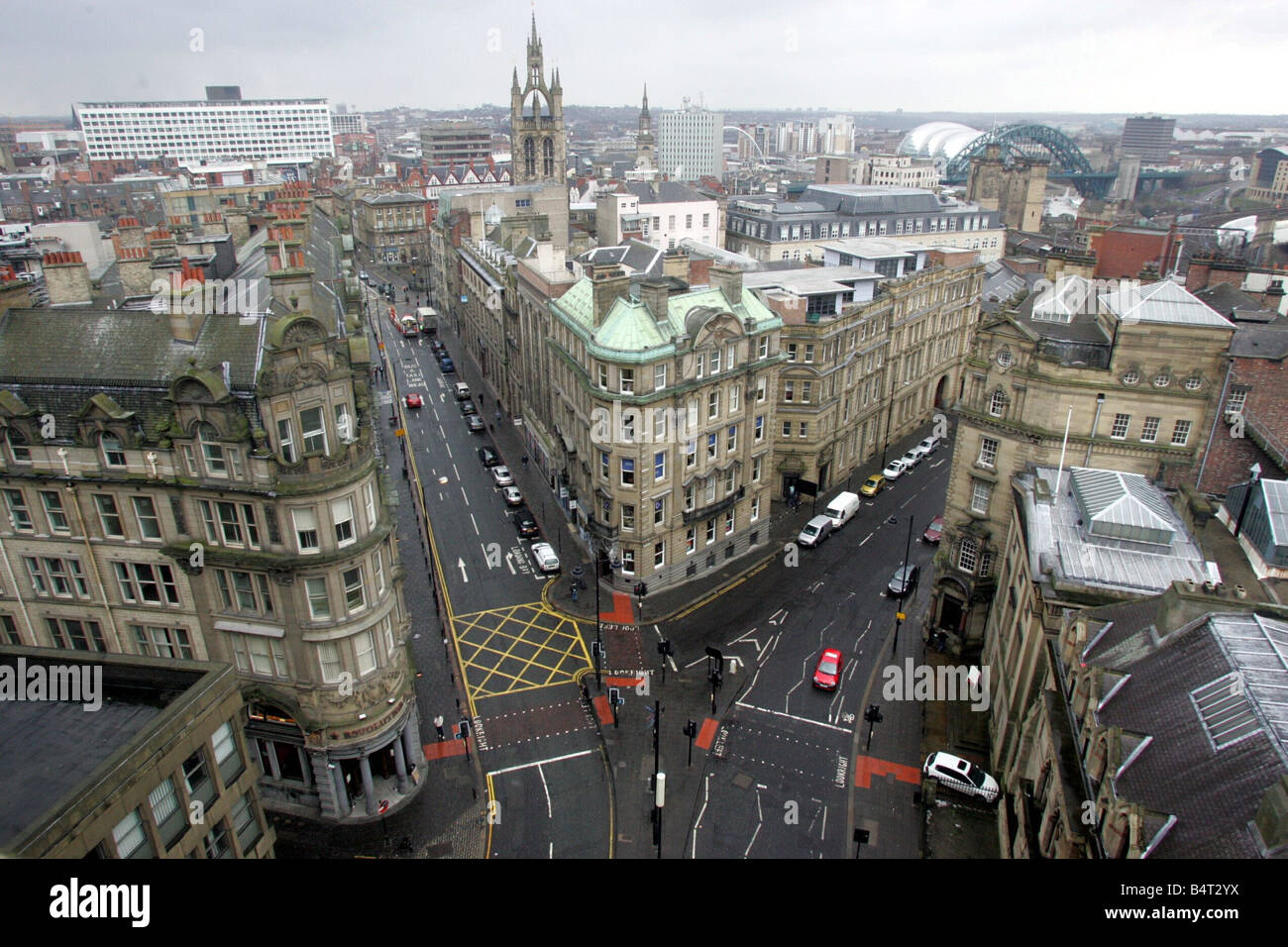 A panoramic view along Collingwood Street Newcastle Stock Photo Alamy