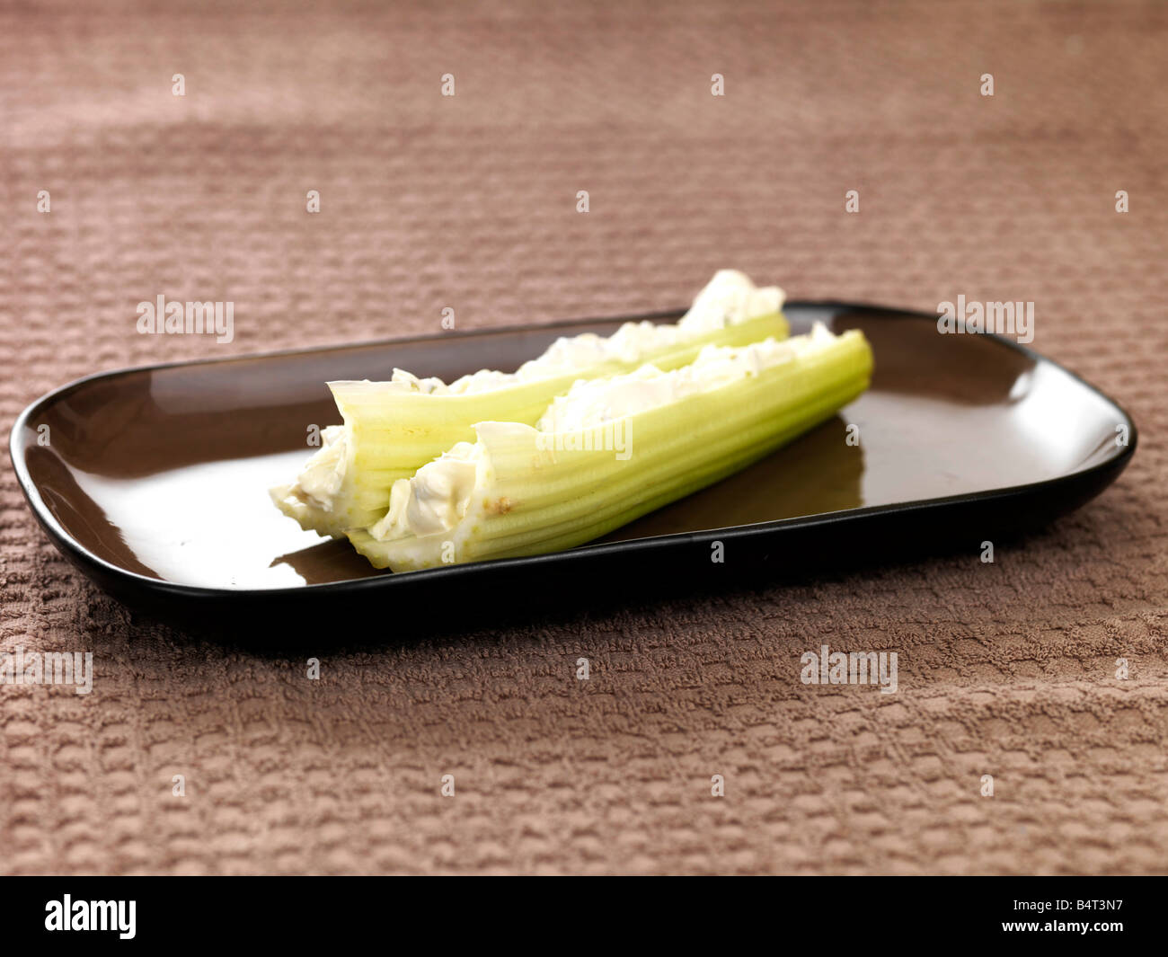 Celery With Herb Cream Cheese Stock Photo Alamy