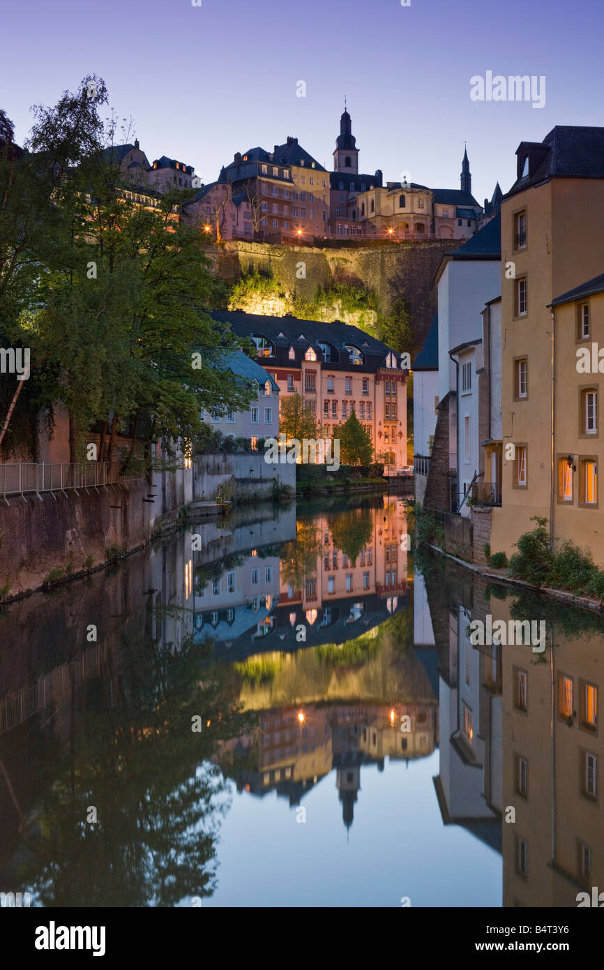 Luxembourg, Luxembourg City, Grund lower town, town detail by the Alzette River Stock Photo