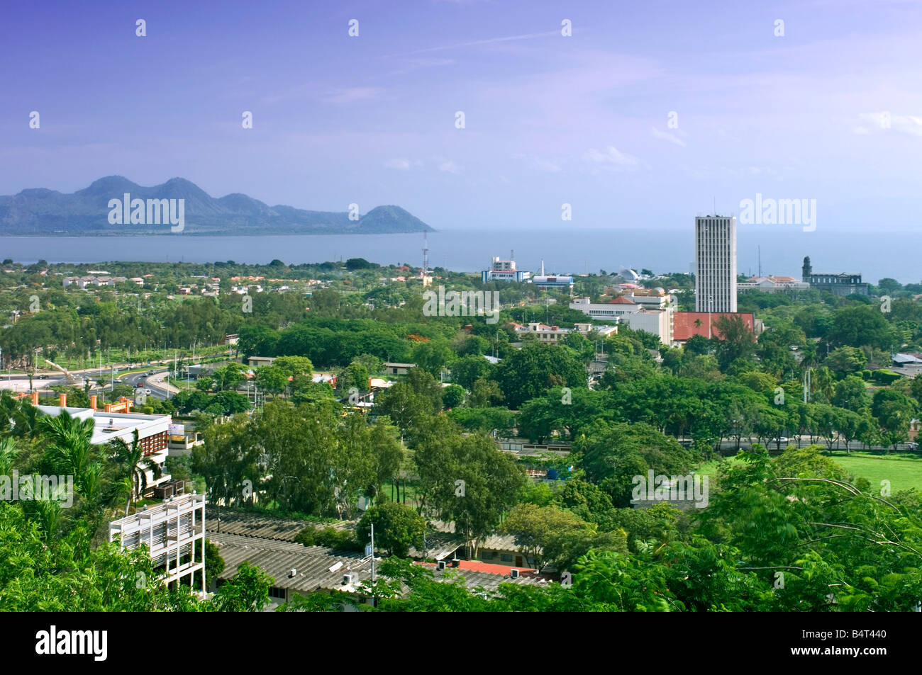 Managua Lake and the city of Managua, Nicaragua Stock Photo