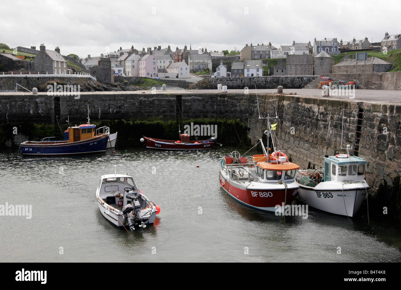 The harbour at Portsoy in the North East of Scotland Stock Photo