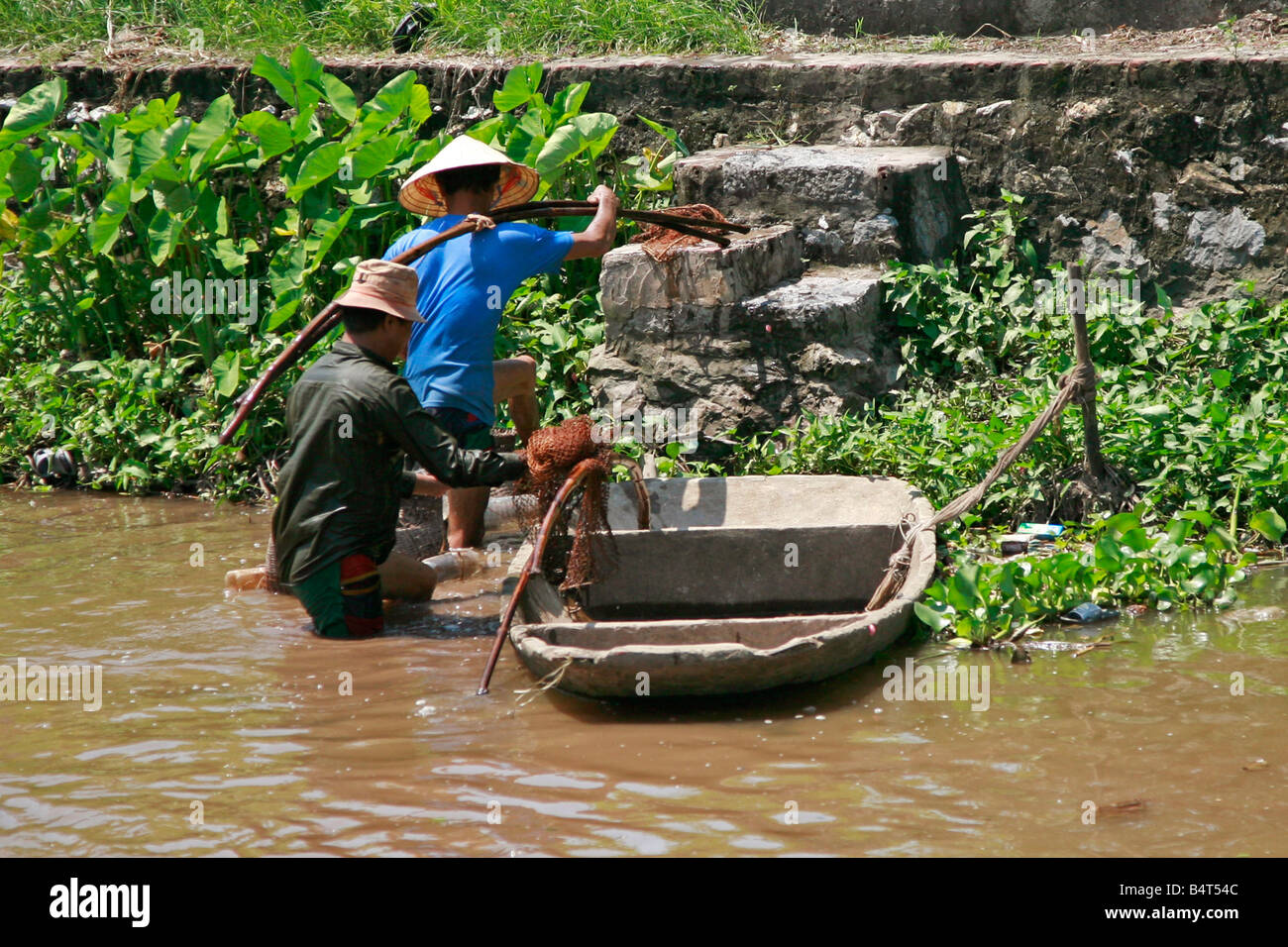 Riverside life Ninh Binh north Vietnam Stock Photo