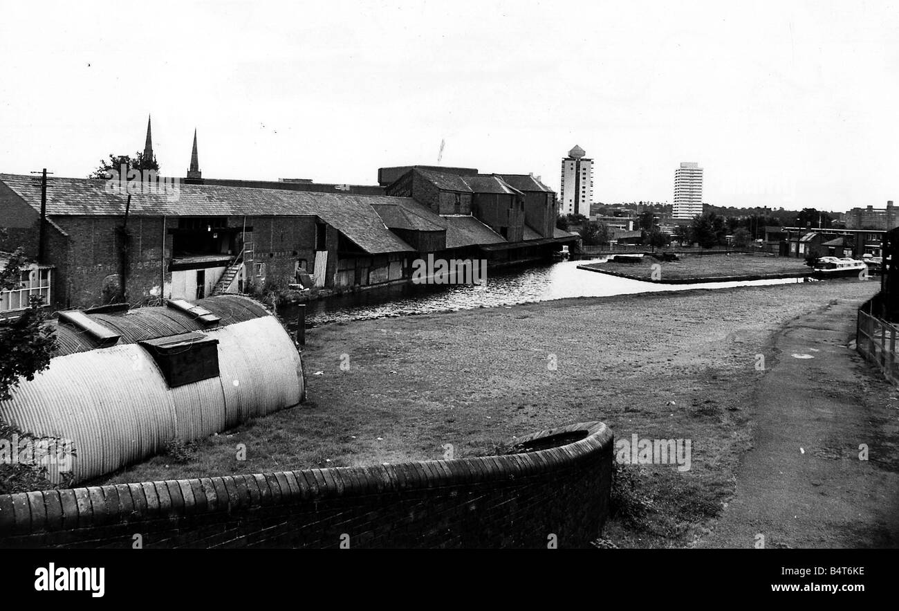 Coventry Canal Basin Derelict area waiting for redevelopment Stock