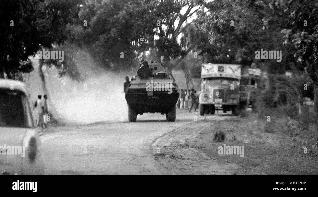 Bangladesh War of Independence 1971 Elements of the Indian army waiting on the road to Kulna following the surrender of the Pakistan army Stock Photo
