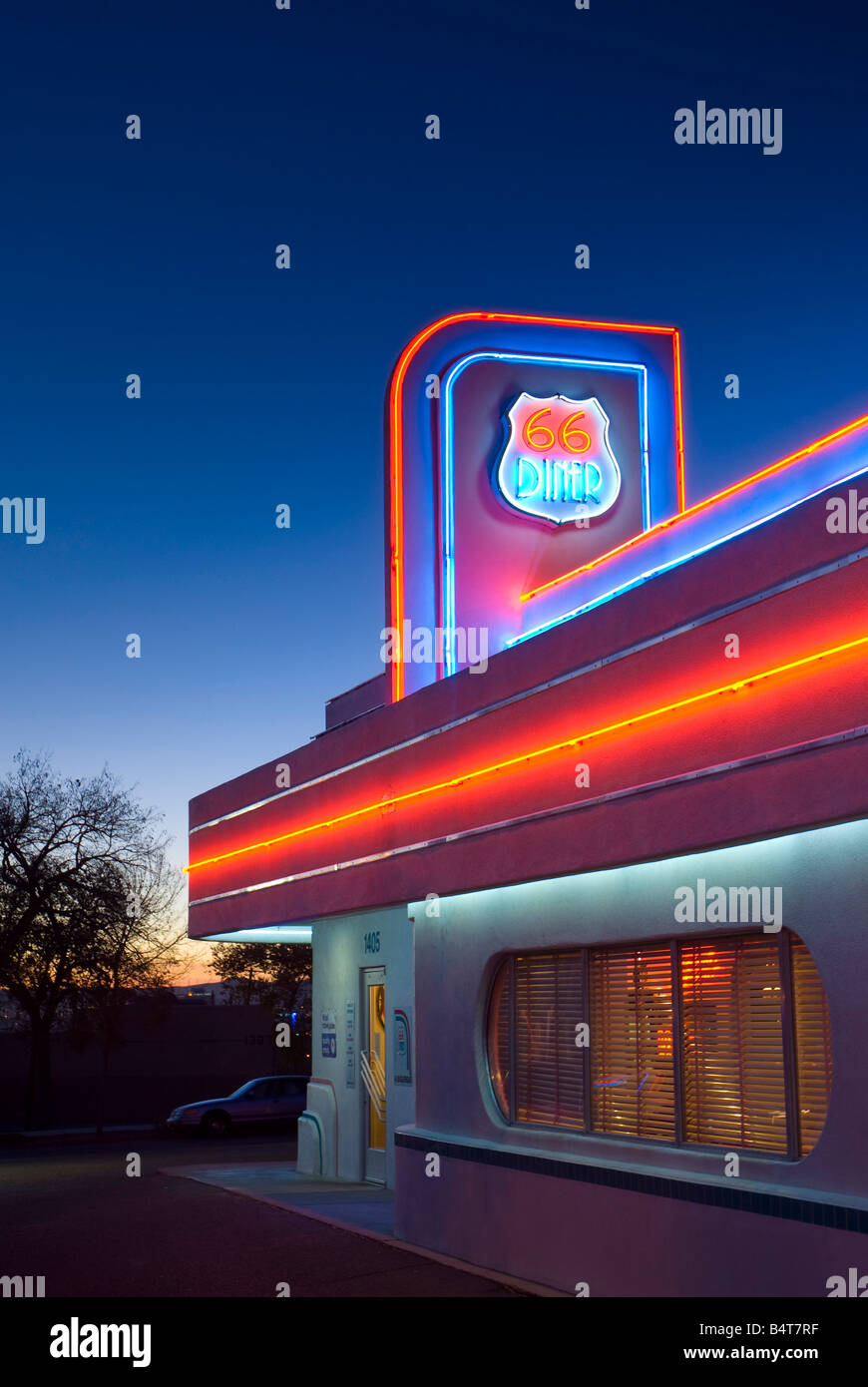 USA, New Mexico, Albuquerque, Route 66 Diner Stock Photo