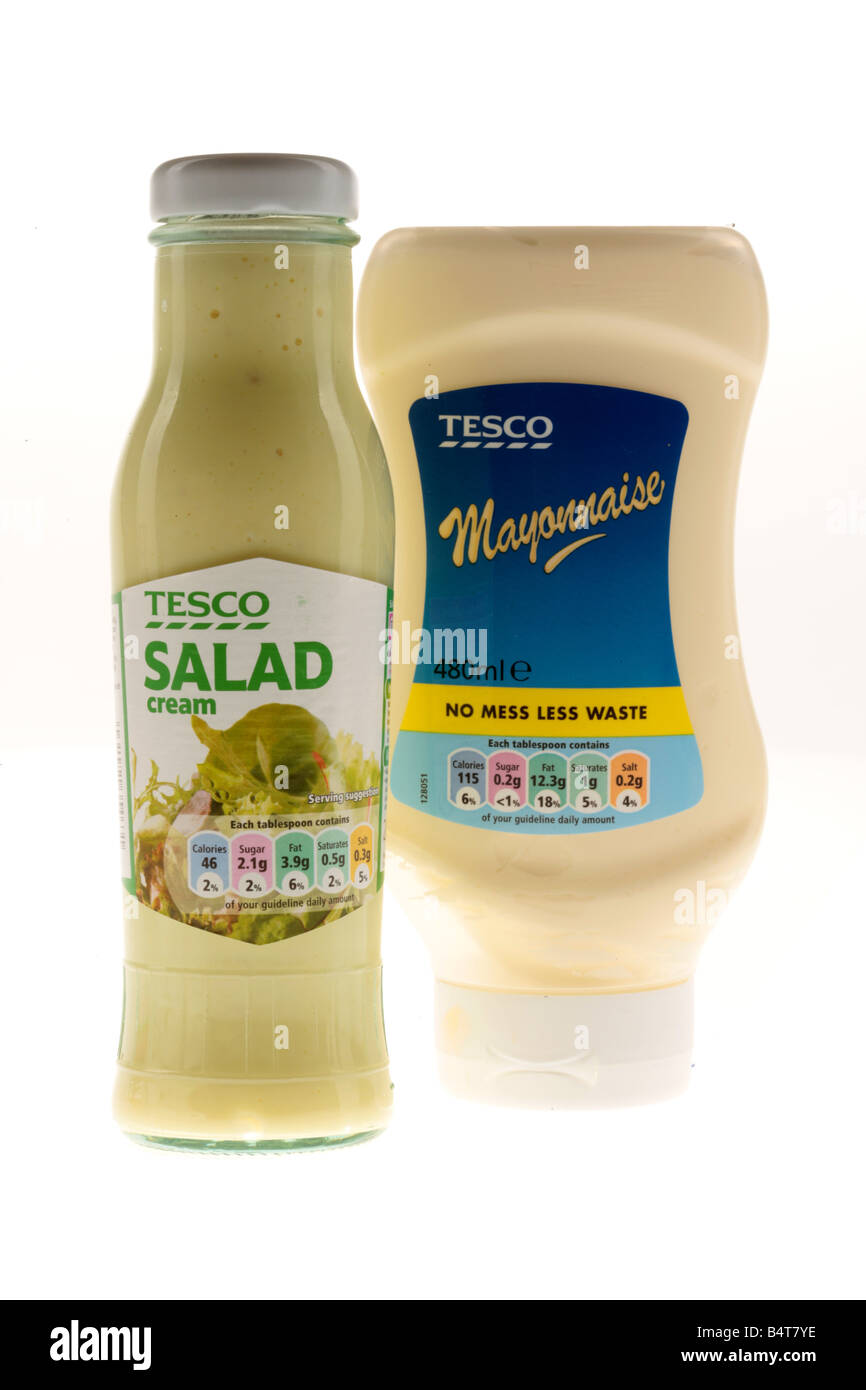 Salad Cream And Mayonnaise Stock Photo Alamy