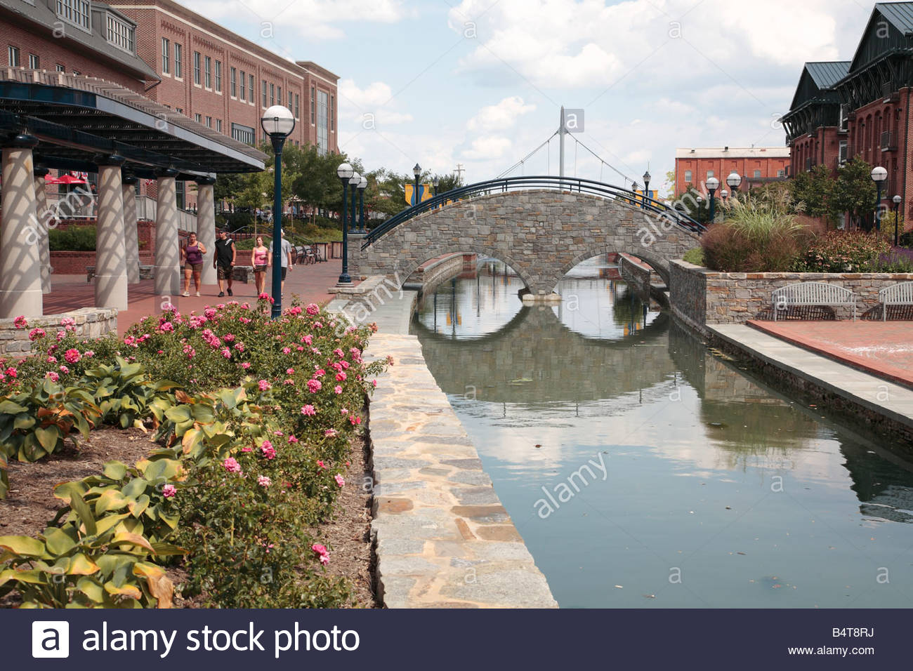 Carroll Creek Park in downtown Frederick, Maryland Stock Photo