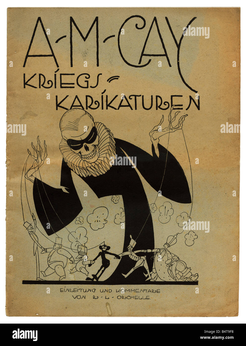 press/media, magazines, 'The Continental Times', A.M. Cay, war caricatures, Berlin, 1916, title, masked death as puppeteer, Stock Photo