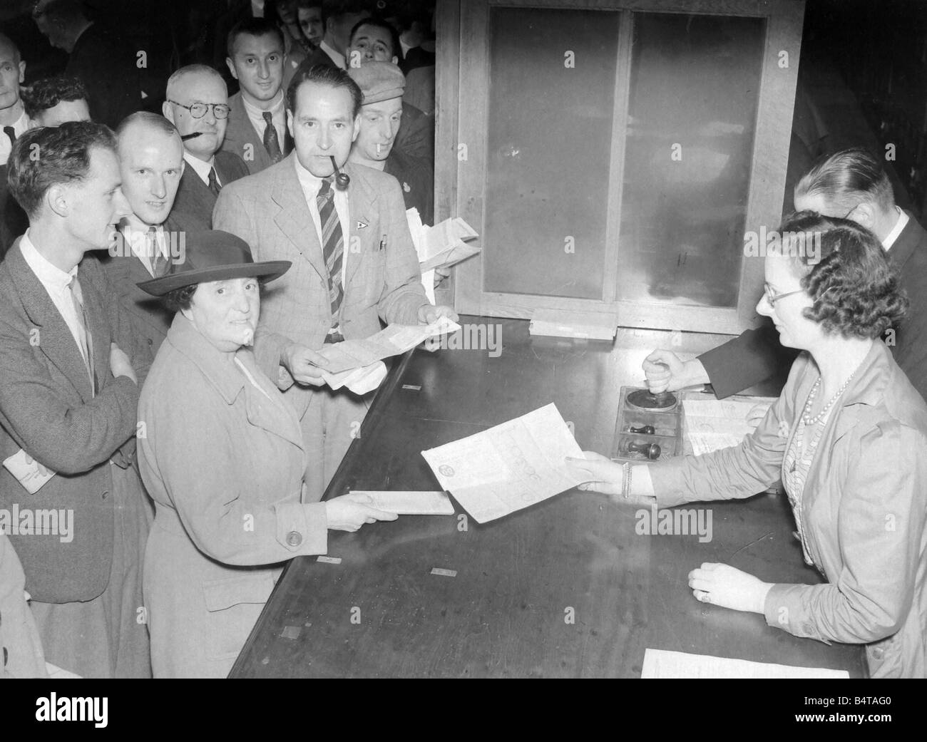 Petrol Rationing in Birmingham September 1939 People queue for petrol coupons at the outbreak of
