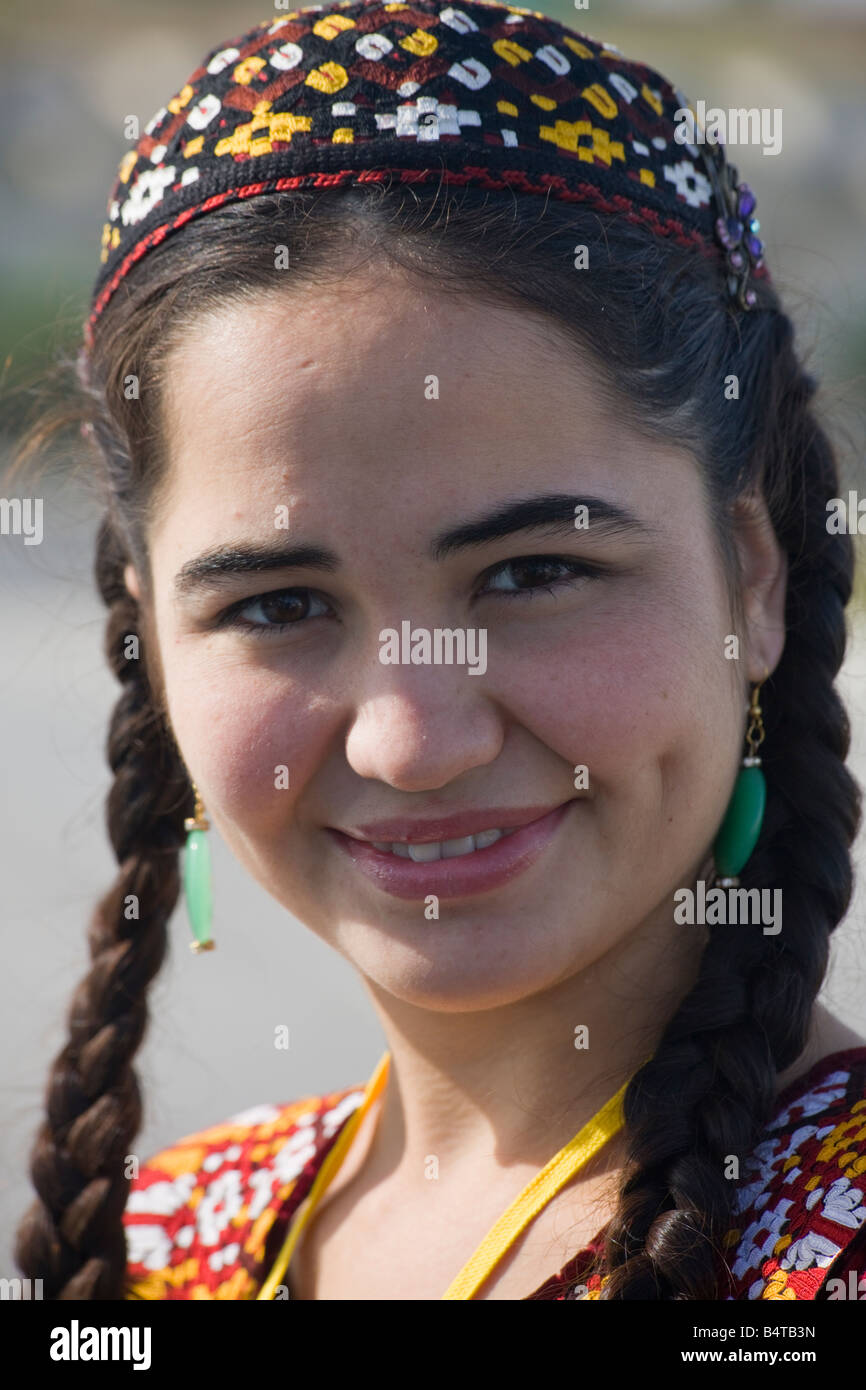Turkmen girl, translator for delegates of international conference Stock  Photo - Alamy