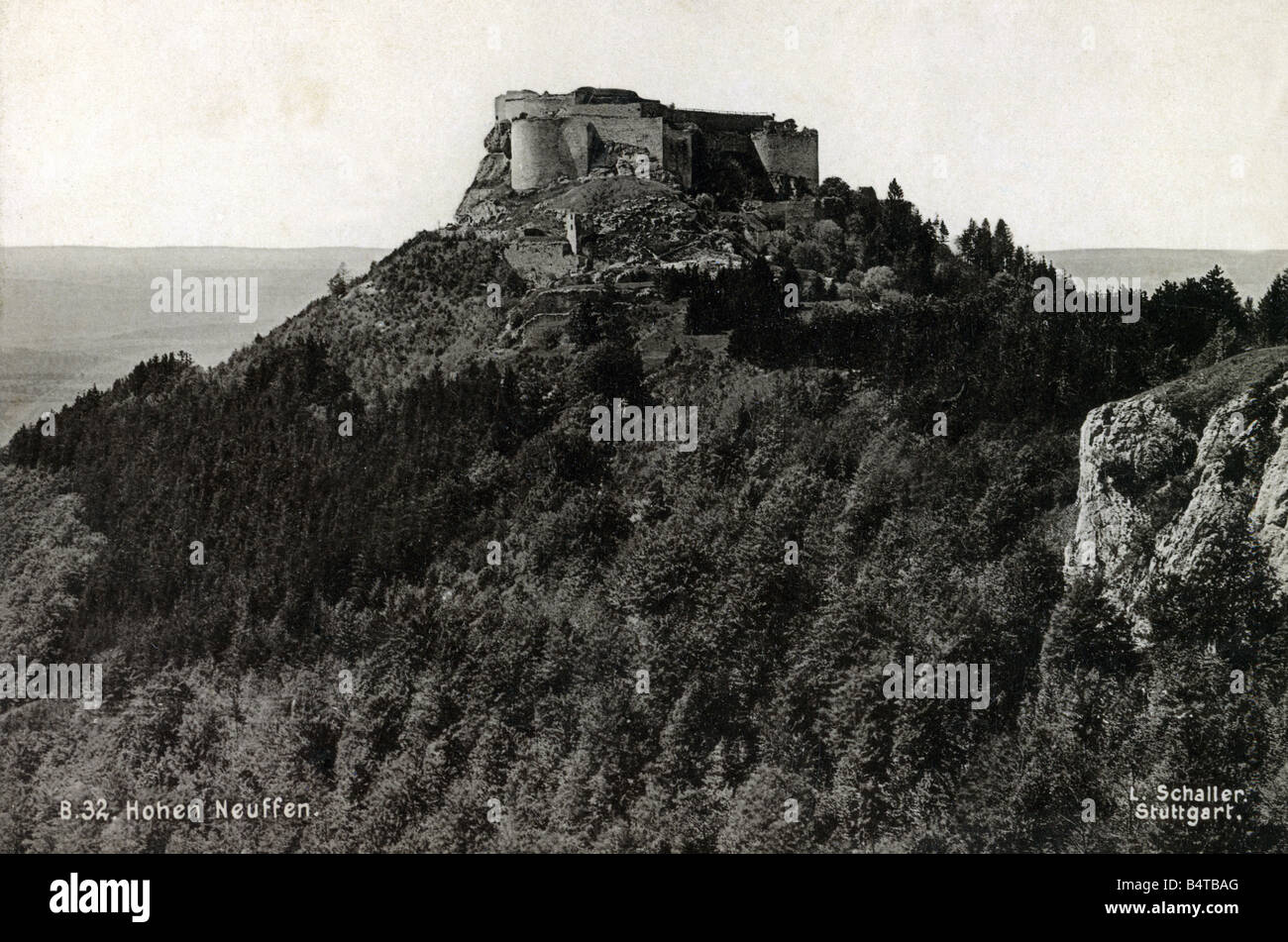 architecture, castles, Germany, Baden-Wuerttemberg, Hohenneuffen, photograph by L. Schaller, Stuttgart, 19th century, Stock Photo