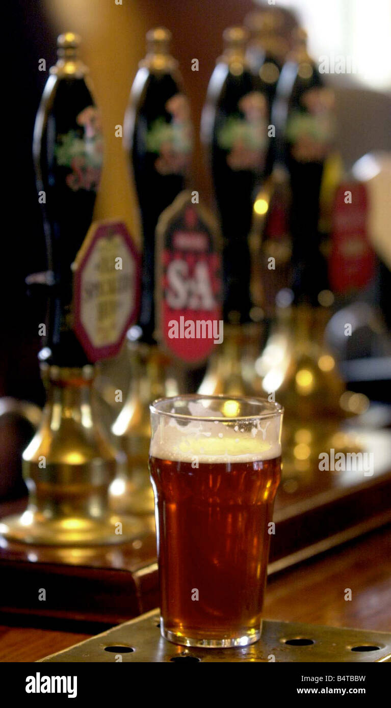 Beer and beer pumps 2000 Stock Photo Alamy