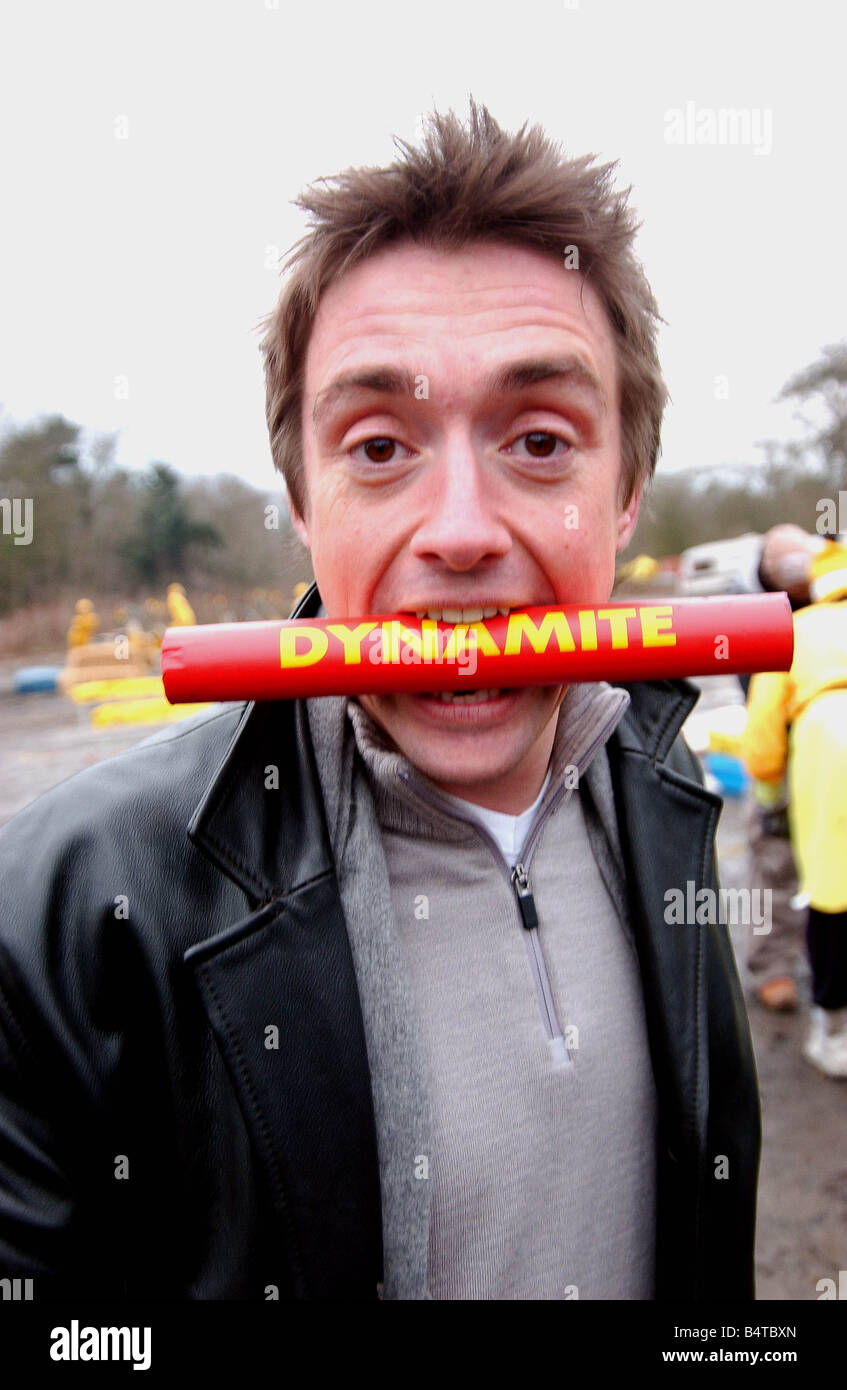 TV presenter Richard Hammond on the set of his television series Brainiac  Holding a stick of dynamite between his teeth February 2006 2000s Stock  Photo - Alamy