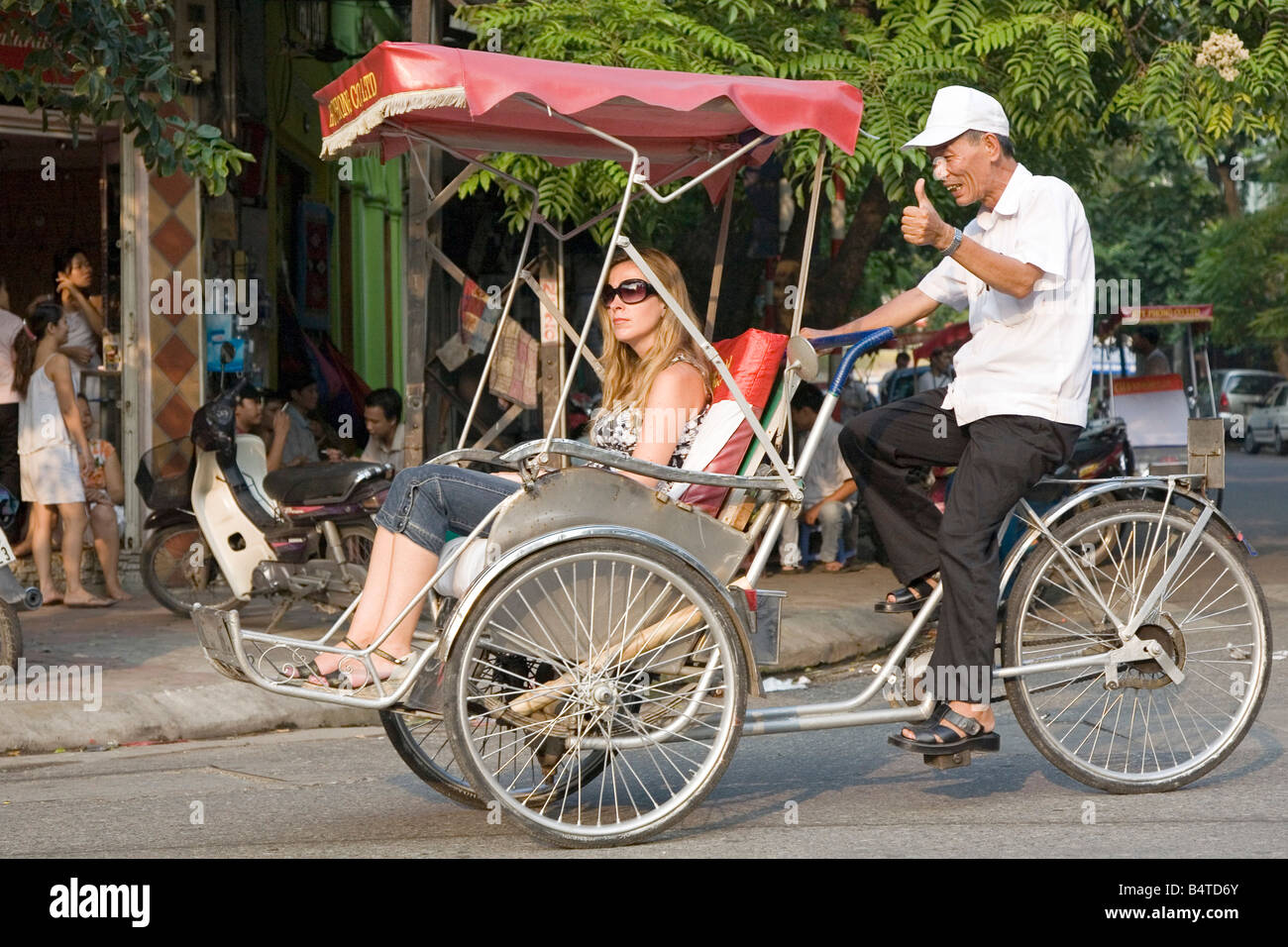 Bicycle taxi Hanoi Vietnam Stock Photo Alamy