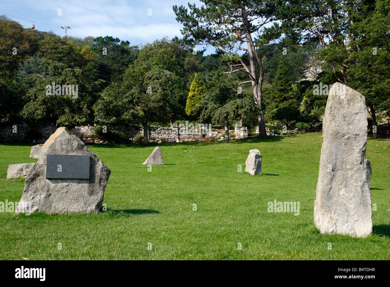 happy valley gardens stone circle constructed for the national eisteddfod llandudno wales uk Stock Photo