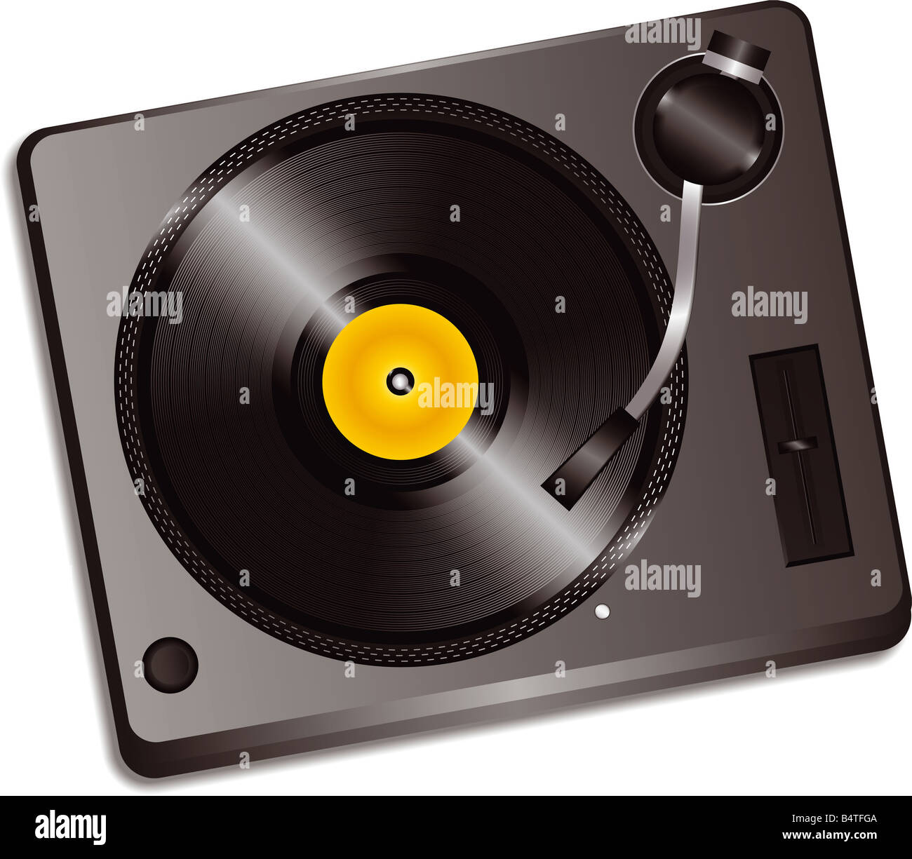 Turntable and vinyl disc Stock Photo