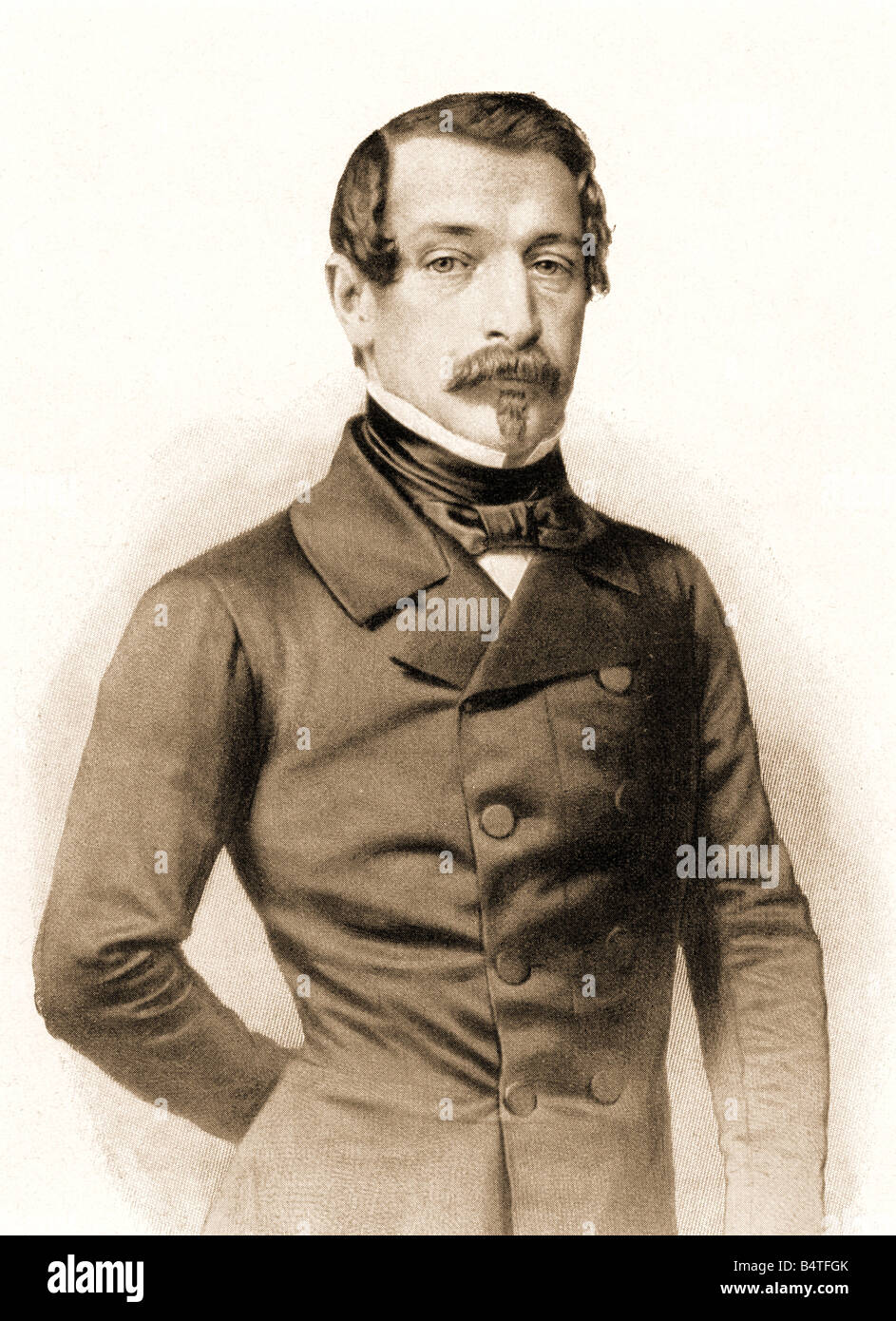 Napoleon III., 20.4.1808 - 9.1.1873, Emperor of the French 2.12.1852 - 2.9.1870, half length, lithograph by Lafosse, 1848, , Stock Photo