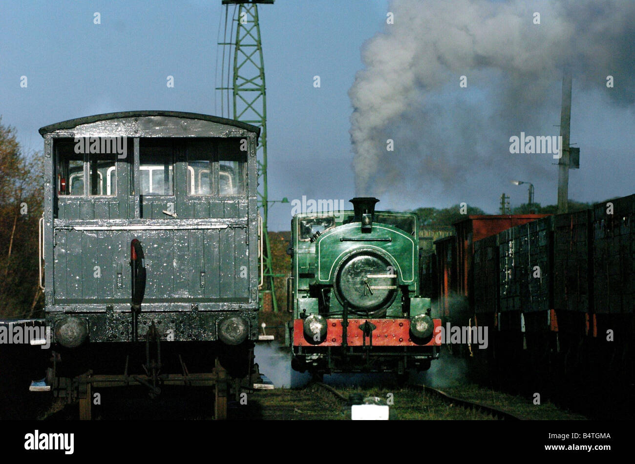 Steam engines at Bowes Steam Railway Stock Photo