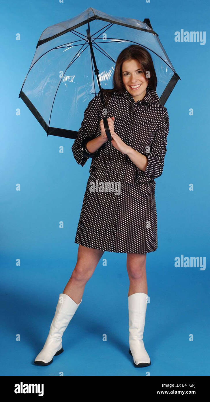 Rainwear fashion 2004 Rain coat fashion Model Gemma umbrella Stock
