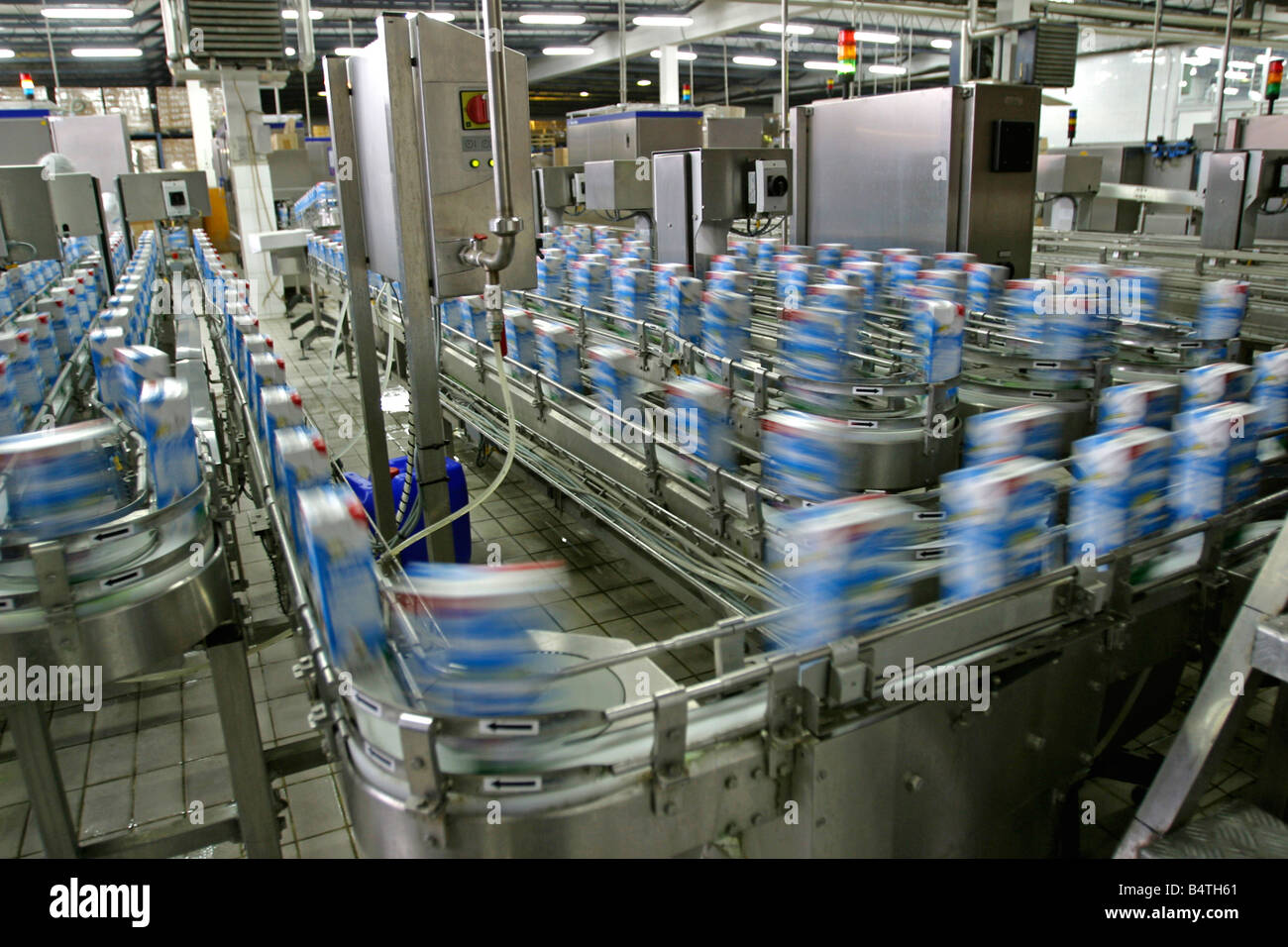 automated production line in modern dairy factory Stock Photo Alamy