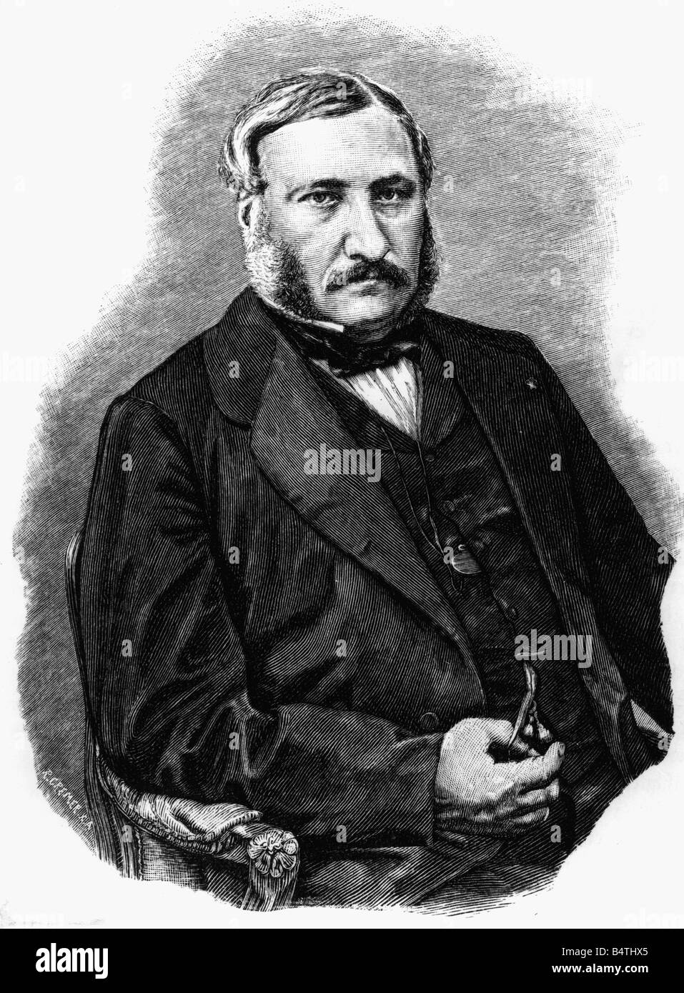 Forcade La Roquette, Jean Louis Victor Adolphe de, 08.04.1820 - 15.08.1874, French minister, wood engraving, after a photography, Stock Photo
