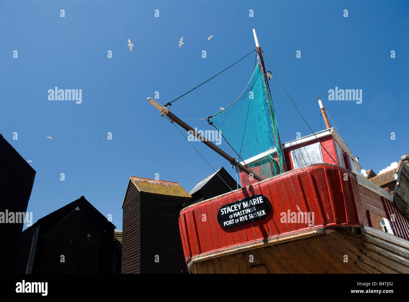 The Stade maritime heritage zone Hastings Old Town East Sussex Stock Photo