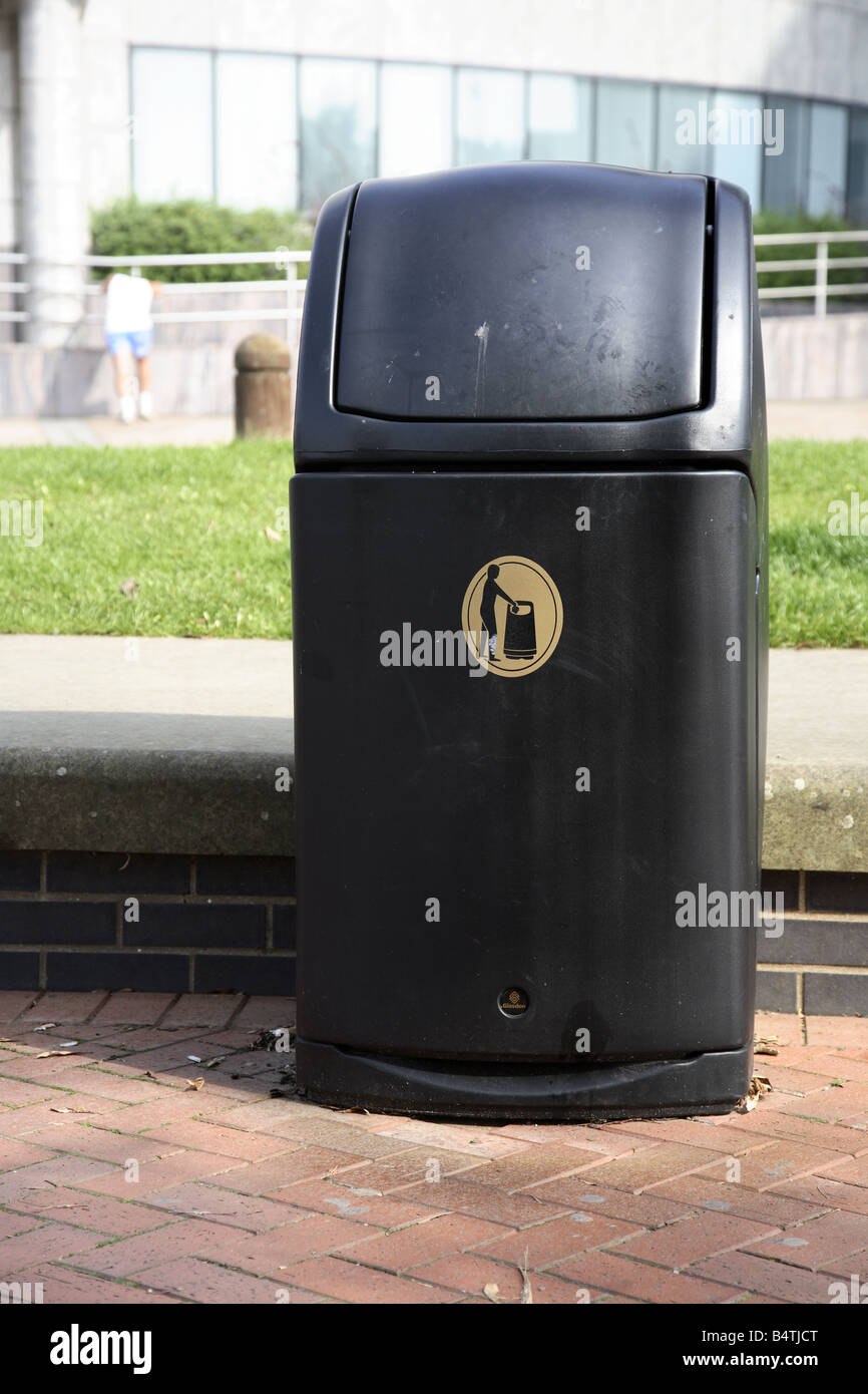 Rubbish Bin Cardiff Wales UK Stock Photo Alamy